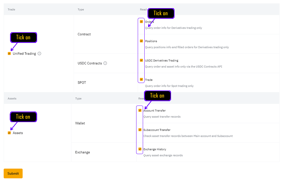 API Key Permissions Configuration
